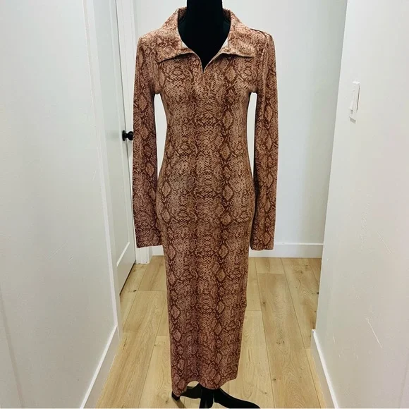 zebra print long sleeve maxi dress Say When Maxi Dress